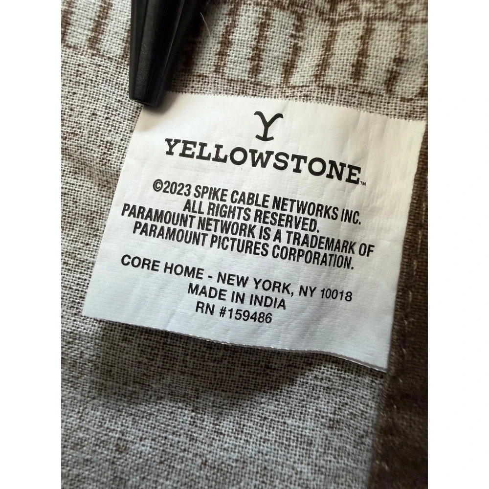 Yellowstone Show Cotton Tablecloth 59x78 Brown Striped Western Core Home